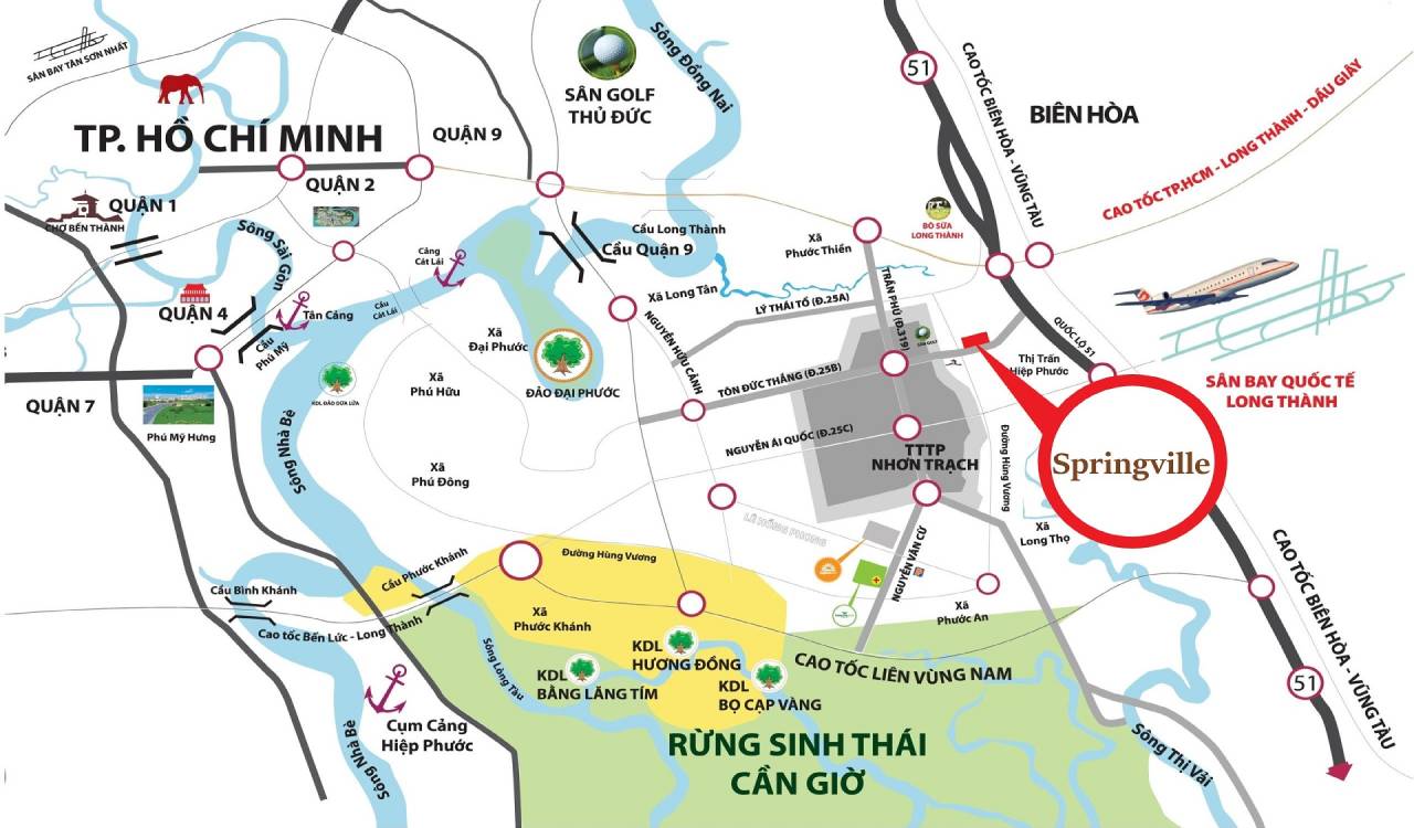 SPRING VILLE SÂN BAY LONG THÀNH Vị Trí Spring Ville Sân Bay Long Thành
